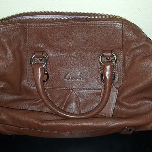 Brown Coach Shoulder Bag w/ Free Matching Wallet